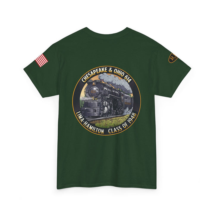 C&O 614 Steam Locomotive T‑Shirt — Thoroughbred Custom Artwork Design