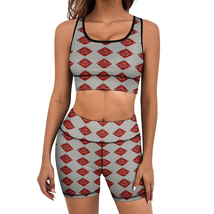C&O 614 Builder's Plate Women's Yoga Top & Shorts Set
