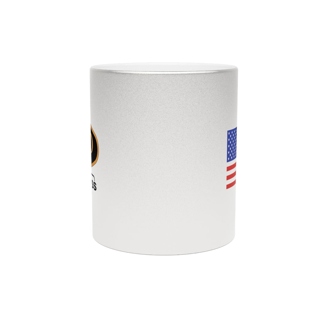 RJD America Metallic Mug — Patriotic Silver/Gold Coffee Cup