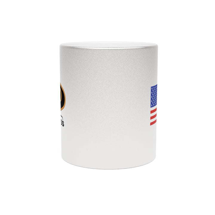 RJD America Metallic Mug — Patriotic Silver/Gold Coffee Cup