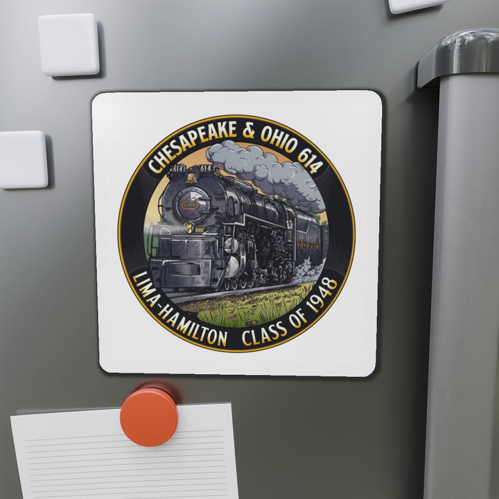 Die-Cut Magnet — Chesapeake & Ohio 614 Steam Locomotive | Lima-Hamilton Class of 1948