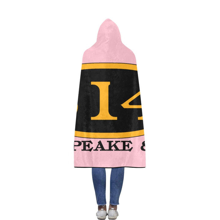 C&O 614 Number Plate Logo Hooded Fleece Blanket, 56 × 80 in