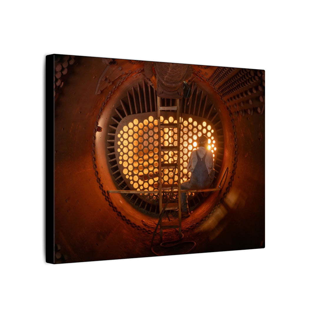 C&O 614 Firebox Canvas Wall Art