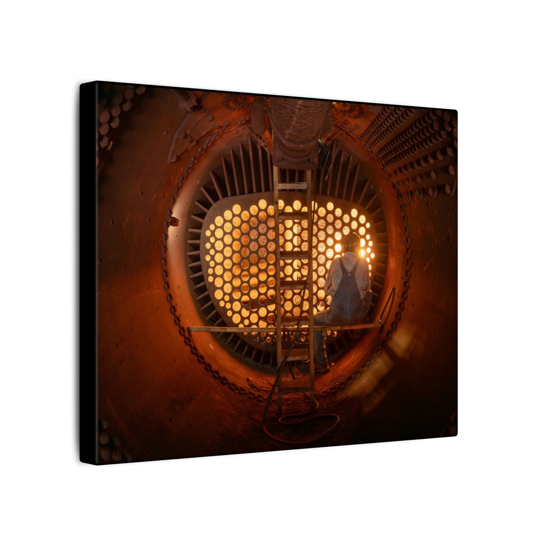 C&O 614 Firebox Canvas Wall Art