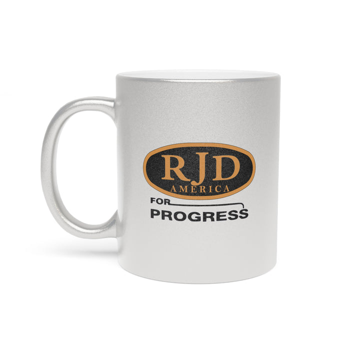 RJD America Metallic Mug — Patriotic Silver/Gold Coffee Cup