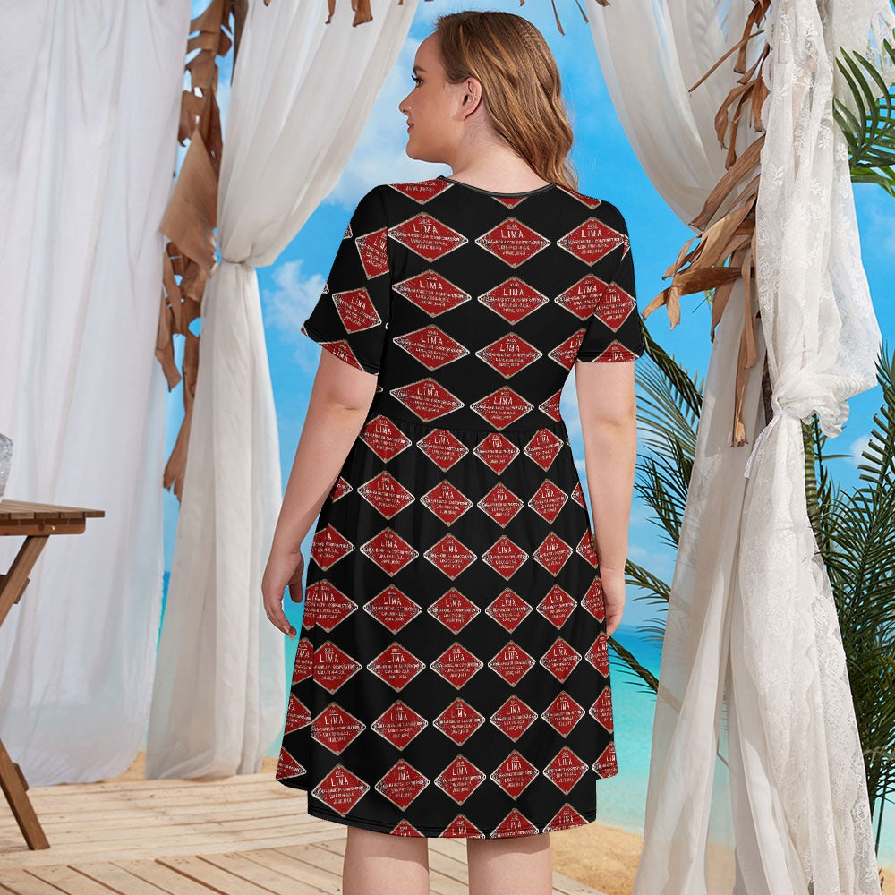 C&O 614 Builder's Plate Women's Plus-Size Short-Sleeve Dress