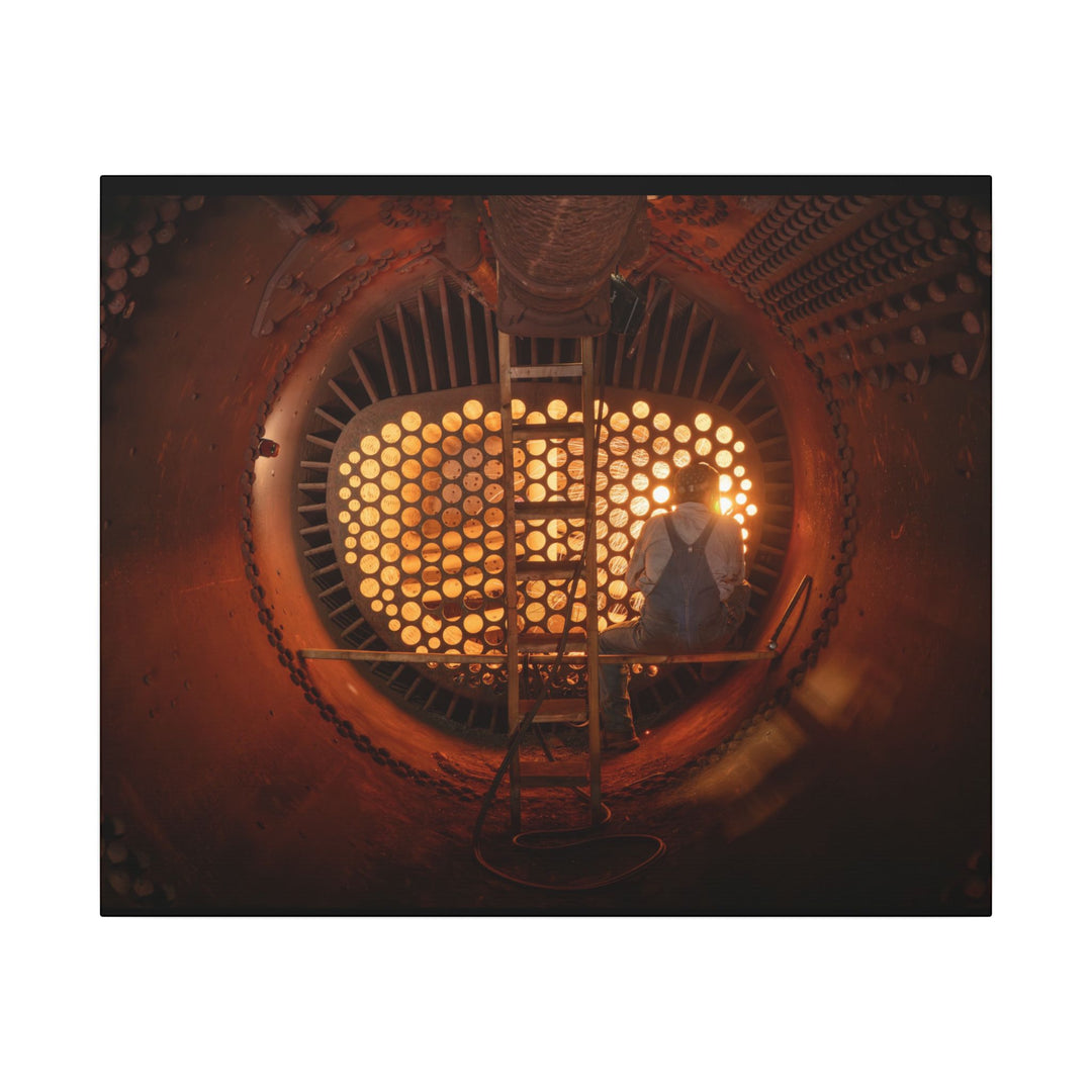 C&O 614 Firebox Canvas Wall Art