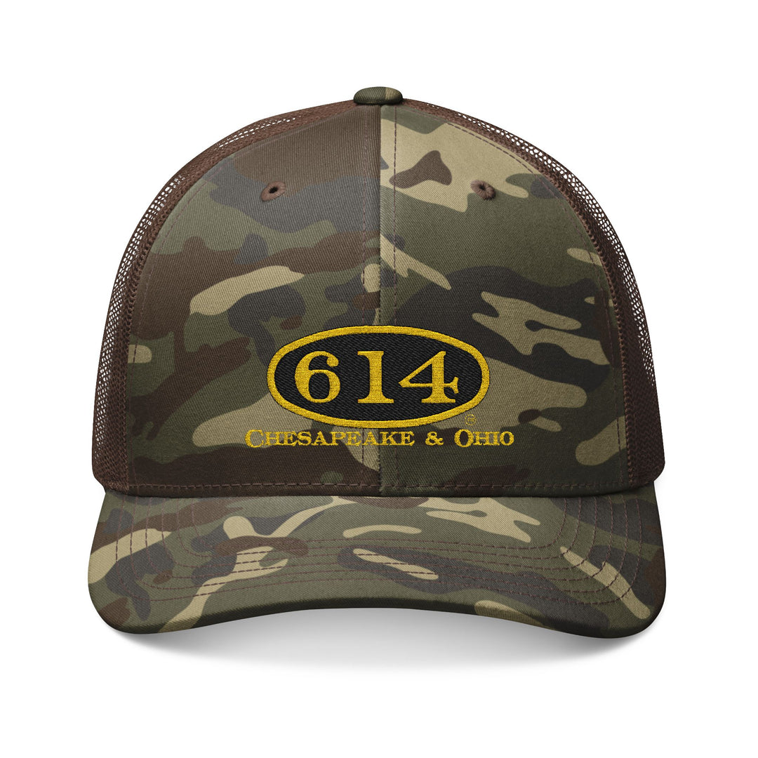 614 Chesapeake & Ohio Camouflage Trucker Hat (Embroidered)