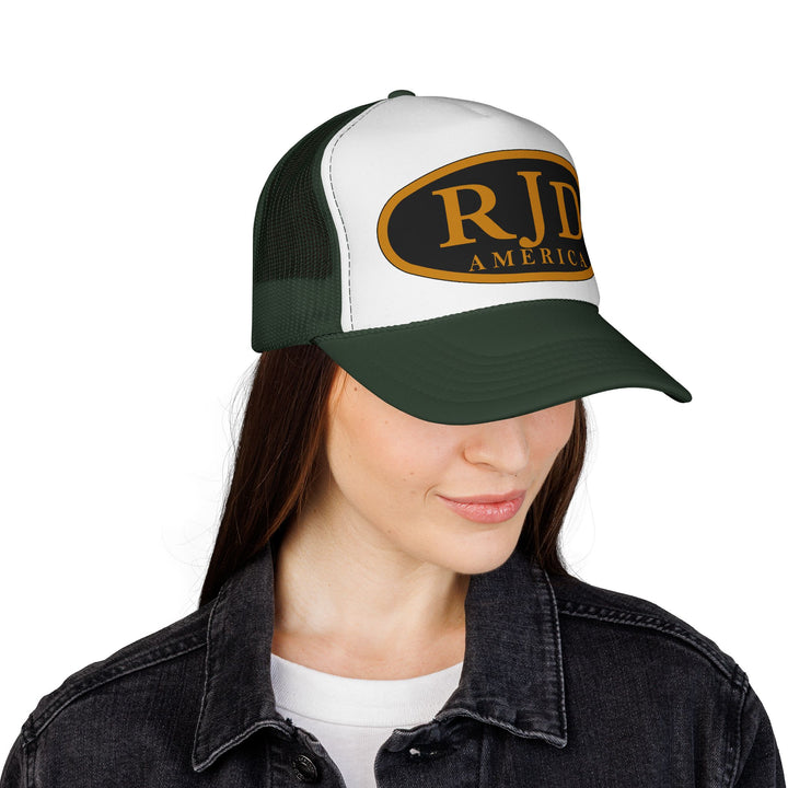 RJD America Retro Oval Logo Mesh Trucker Cap