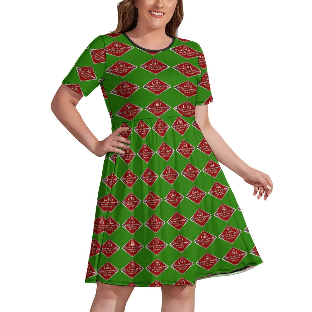 C&O 614 Builder's Plate Women's Plus-Size Short-Sleeve Dress
