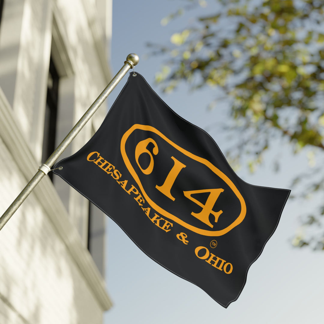 Double Sided Flag - C&O 614 Number Plate Railroad Flag