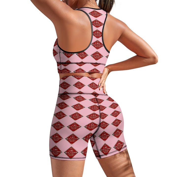 C&O 614 Builder's Plate Women's Yoga Top & Shorts Set
