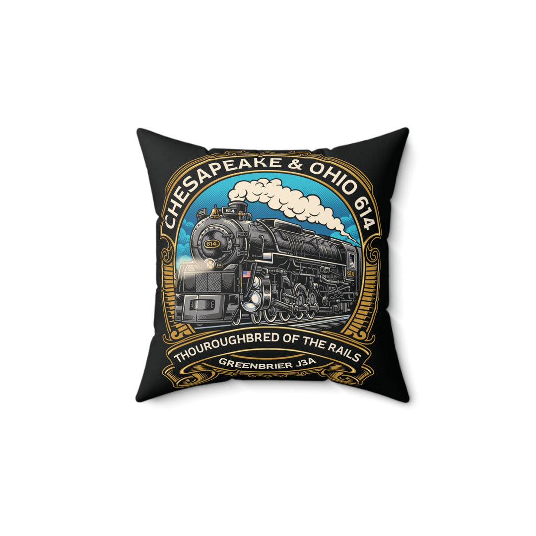 614 "Thoroughbred of The Rails"  Spun Polyester Square Pillow