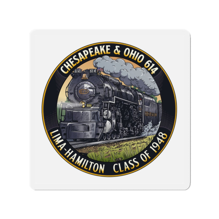 Die-Cut Magnet — Chesapeake & Ohio 614 Steam Locomotive | Lima-Hamilton Class of 1948