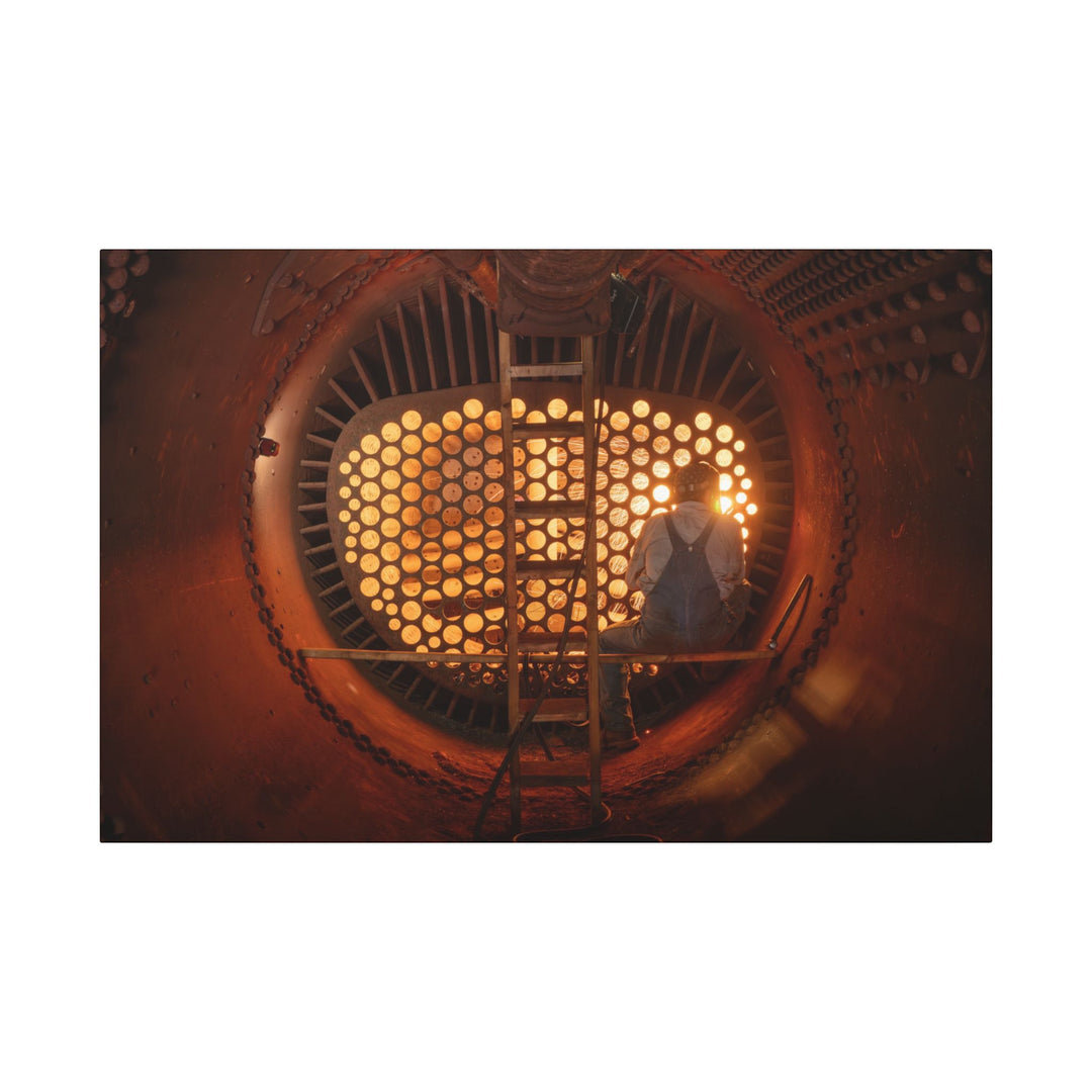 C&O 614 Firebox Canvas Wall Art