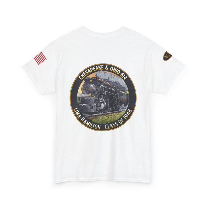 C&O 614 Steam Locomotive T‑Shirt — Thoroughbred Custom Artwork Design