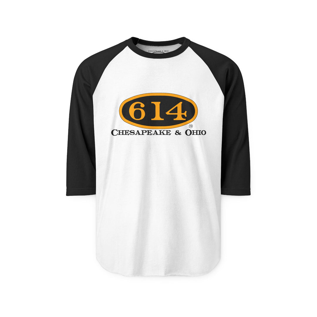 Vintage C&O 614 Railroad Raglan Shirt — Retro Logo Baseball Tee