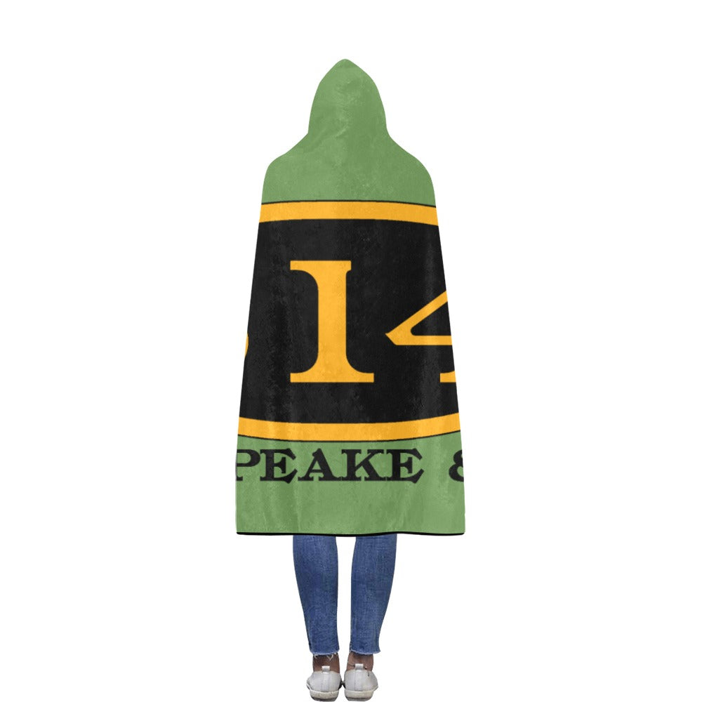 C&O 614 Number Plate Logo Hooded Fleece Blanket, 56 × 80 in