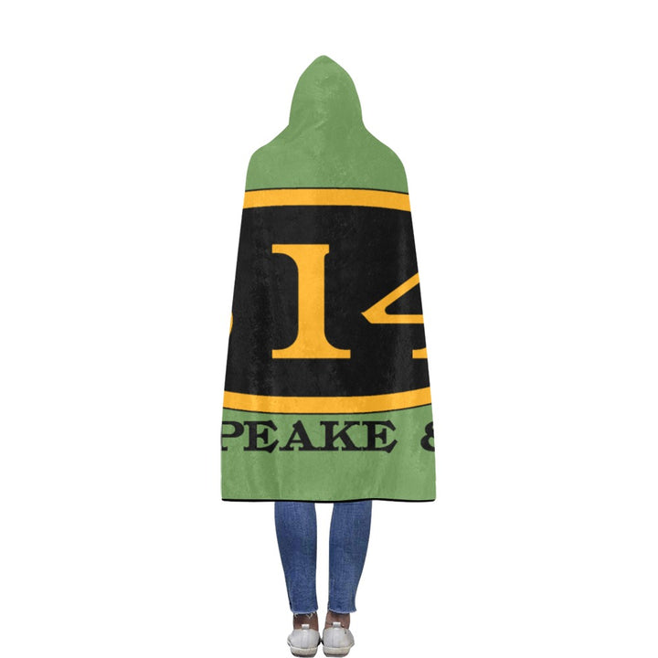 C&O 614 Number Plate Logo Hooded Fleece Blanket, 56 × 80 in