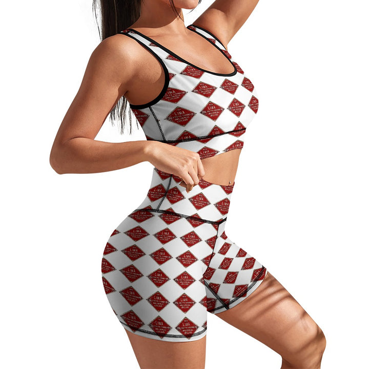 C&O 614 Builder's Plate Women's Yoga Top & Shorts Set