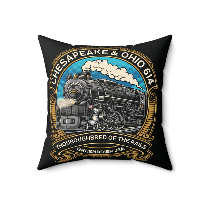 614 "Thoroughbred of The Rails"  Spun Polyester Square Pillow