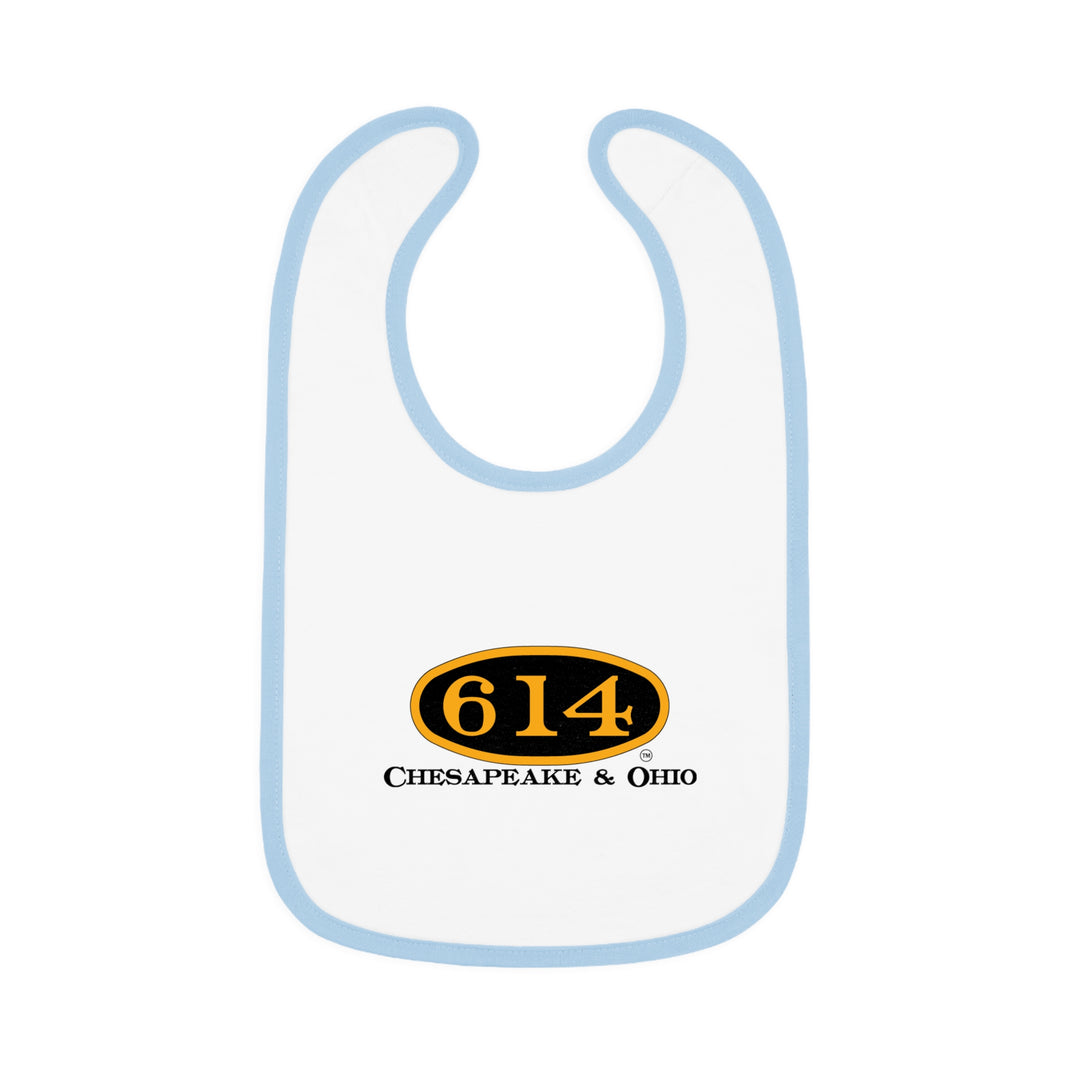 C&O 614 Chesapeake & Ohio Baby Bib — Contrast Trim Infant Feeding Bib