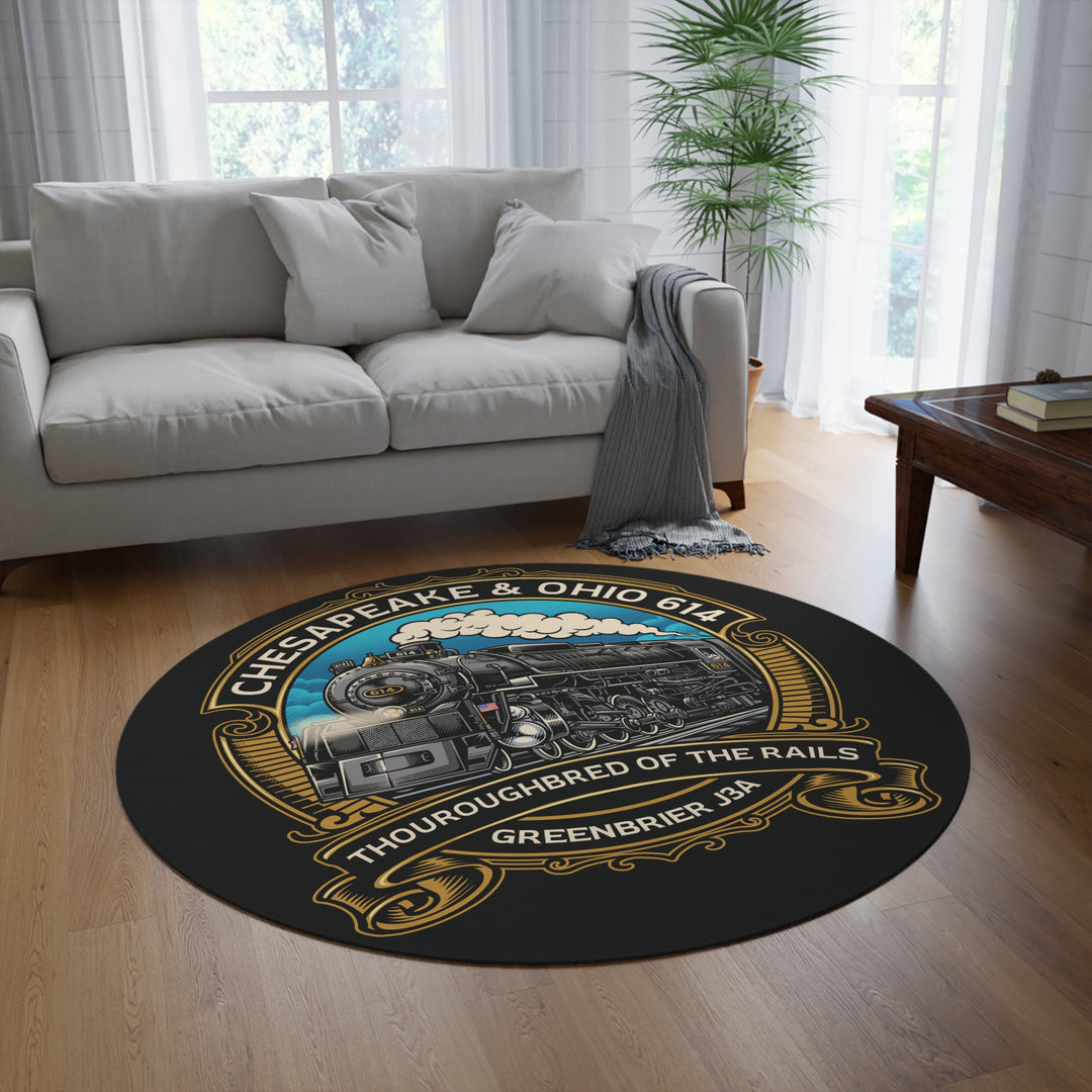 614 "Thoroughbred of the Rails" Round Rug