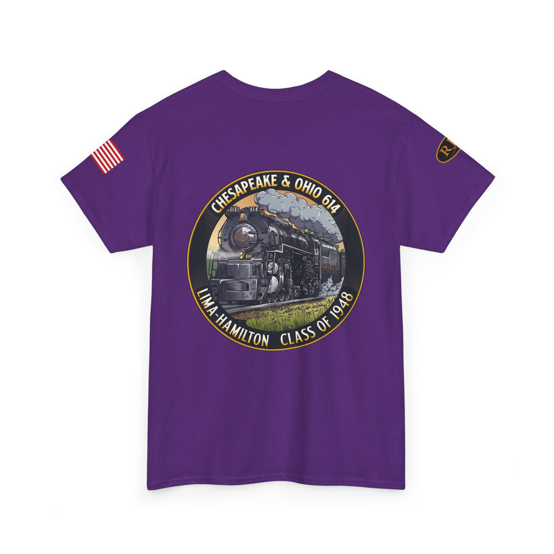 C&O 614 Steam Locomotive T‑Shirt — Thoroughbred Custom Artwork Design