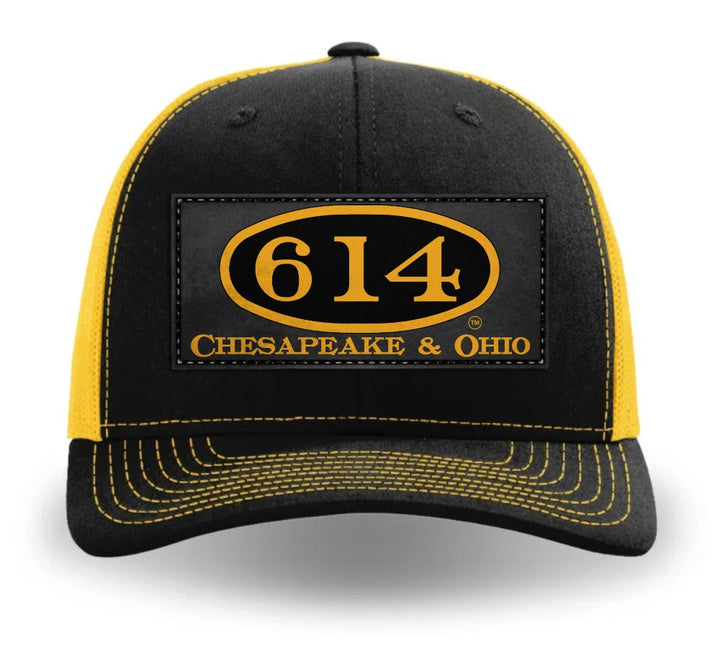 614 Richardson Color Printed 112-CLP Richardson Leather Patch Trucker Cap