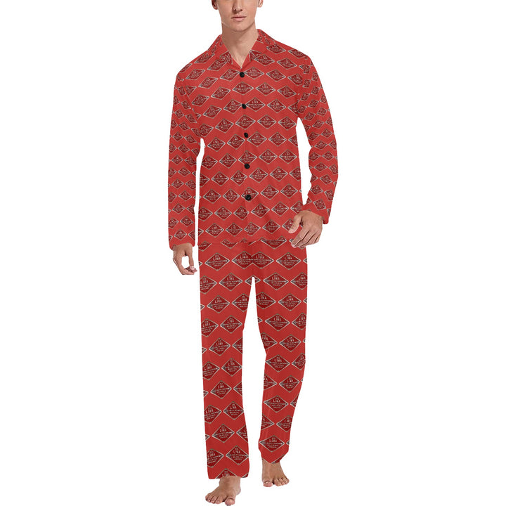 C&O 614 Builder's Plate Men's V-Neck Long Pajama Set