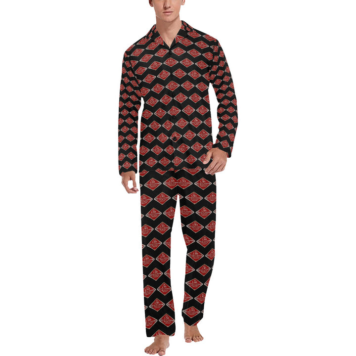 C&O 614 Builder's Plate Men's V-Neck Long Pajama Set