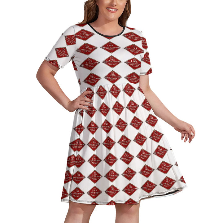 C&O 614 Builder's Plate Women's Plus-Size Short-Sleeve Dress