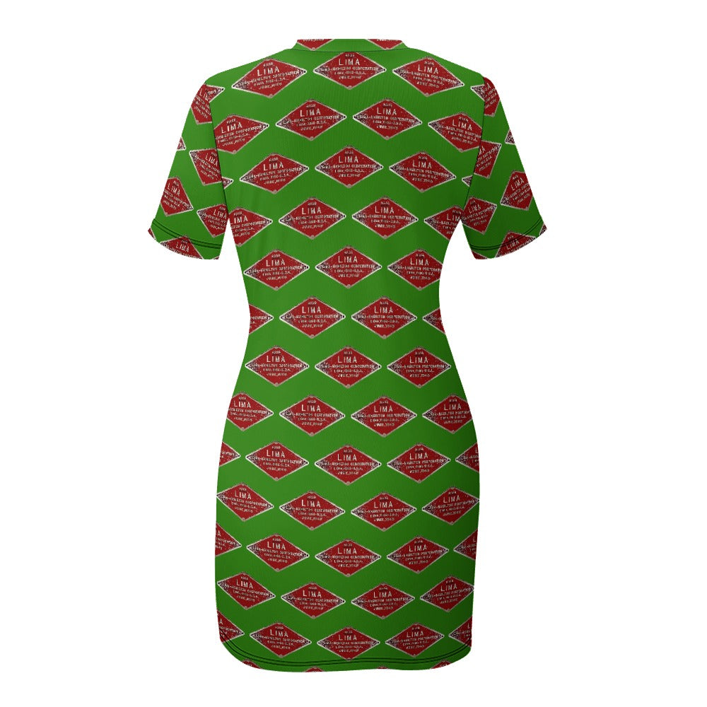 C&O 614 Builder's Plate Women's Short-Sleeve Crew Neck Dress