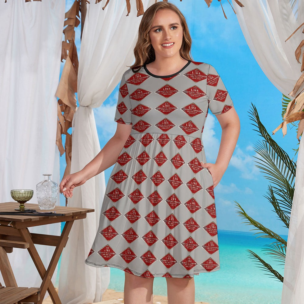 C&O 614 Builder's Plate Women's Plus-Size Short-Sleeve Dress