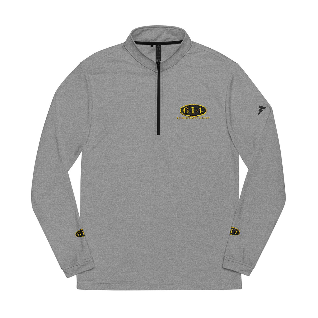 Quarter-Zip Pullover adidas® Embroidered C&O 614 Logo Detail White Performance Top