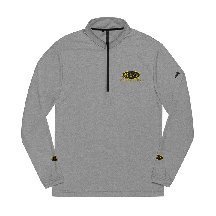 Quarter-Zip Pullover adidas® Embroidered C&O 614 Logo Detail White Performance Top