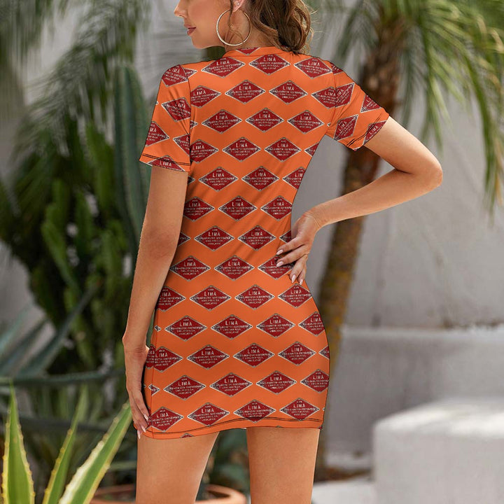 C&O 614 Builder's Plate Women's Short-Sleeve Crew Neck Dress