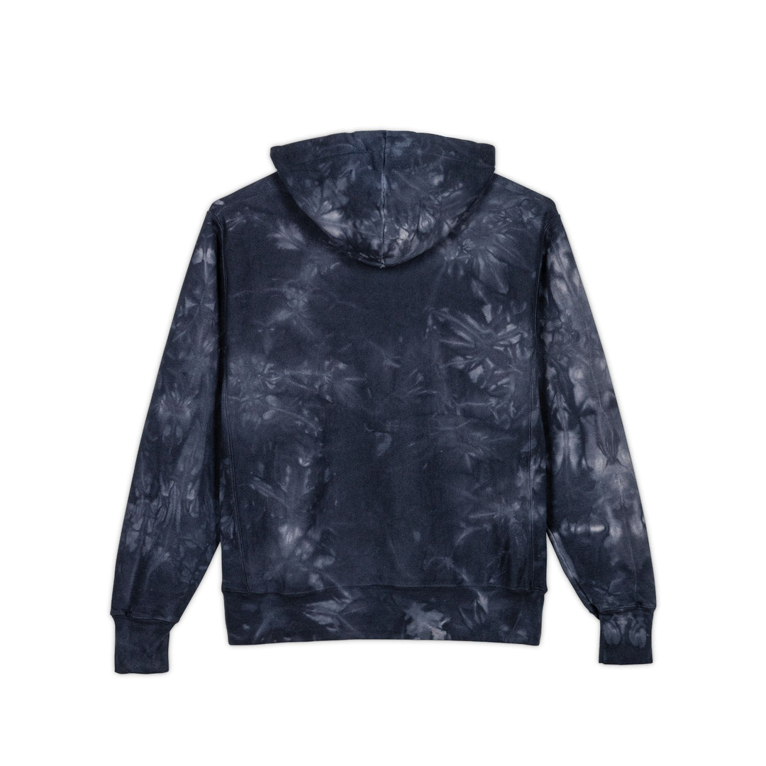 C&O 614/RJD America Logo Embroidered Tie-Dye Hoodie — Champion-Style Spiral Pullover