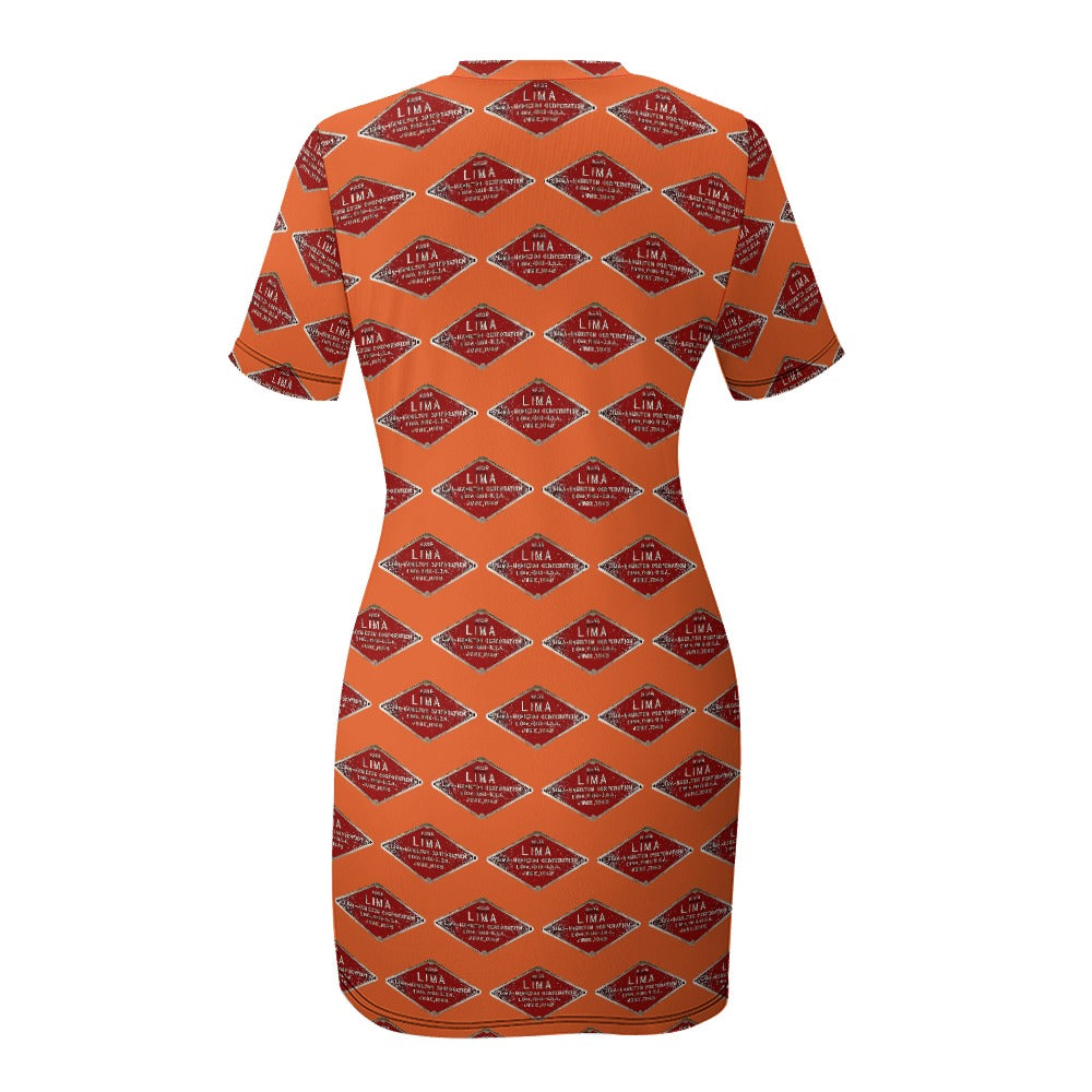 C&O 614 Builder's Plate Women's Short-Sleeve Crew Neck Dress