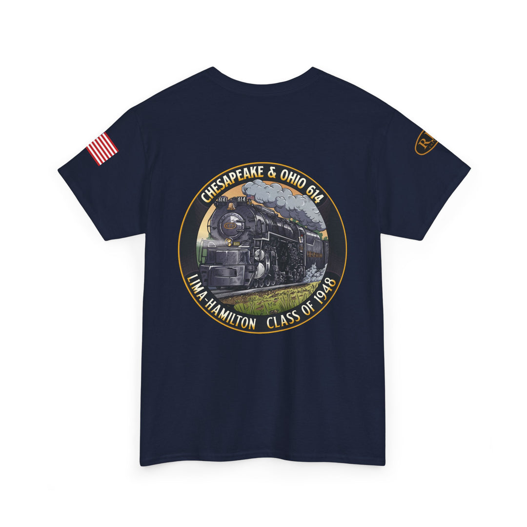 C&O 614 Steam Locomotive T‑Shirt — Thoroughbred Custom Artwork Design