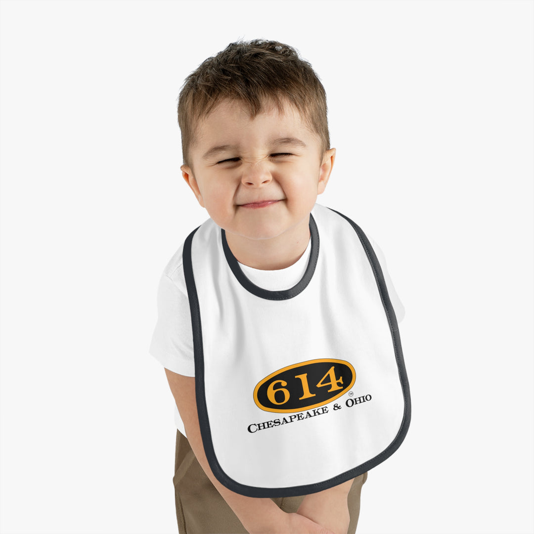C&O 614 Chesapeake & Ohio Baby Bib — Contrast Trim Infant Feeding Bib