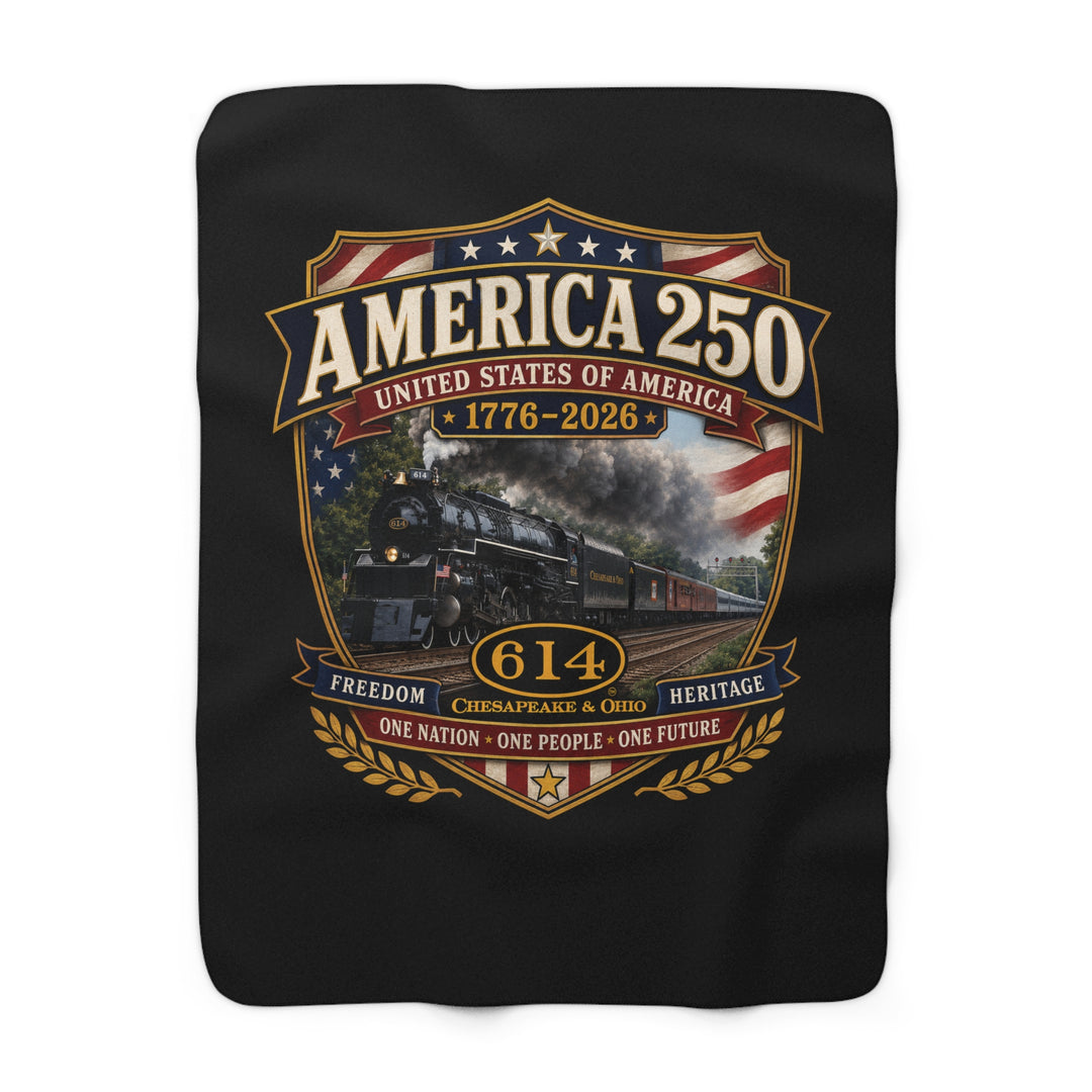 C&O 614 America 250 Celebration Sherpa Fleece Blanket