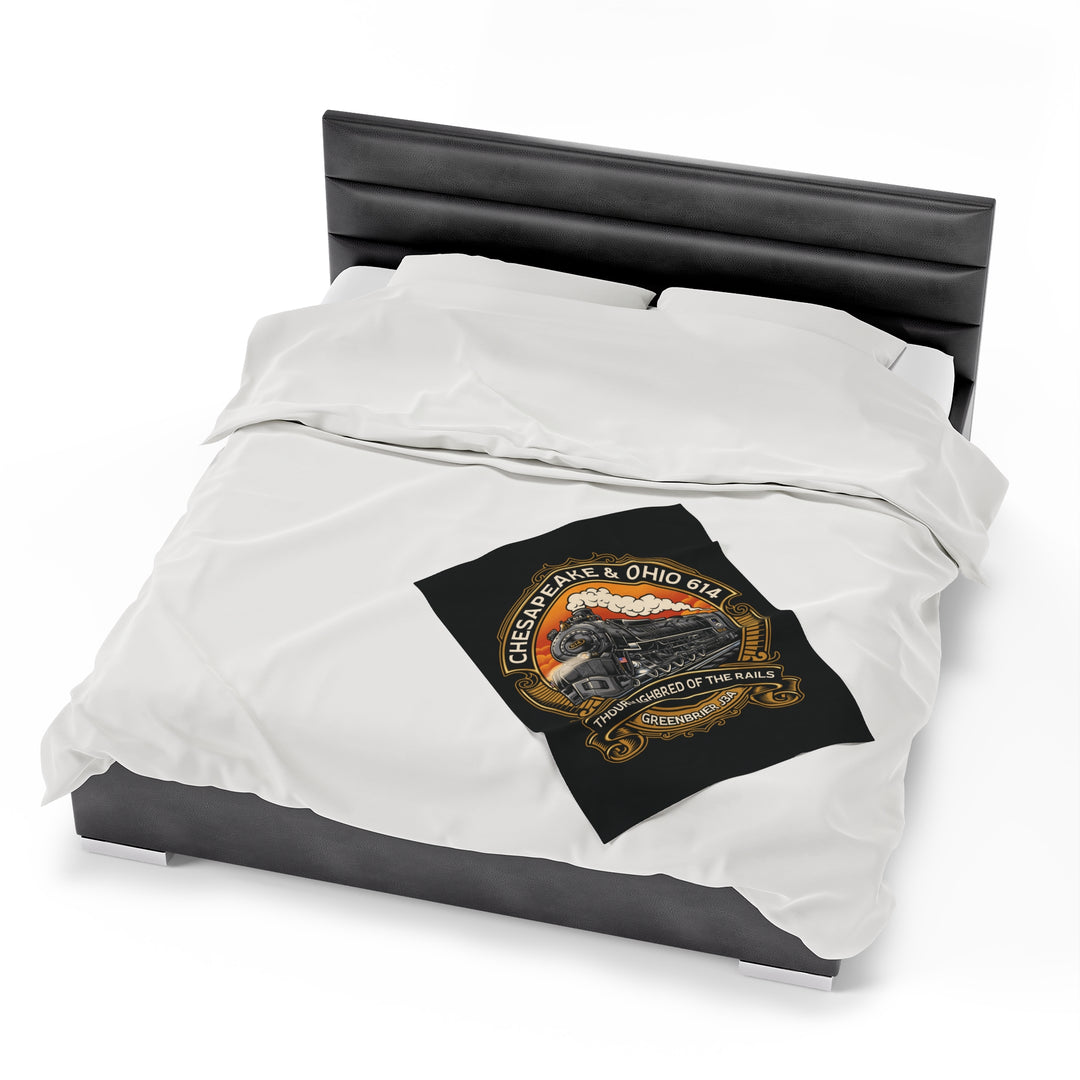 614 "Thoroughbred of The Rails"  Velveteen Plush Blanket