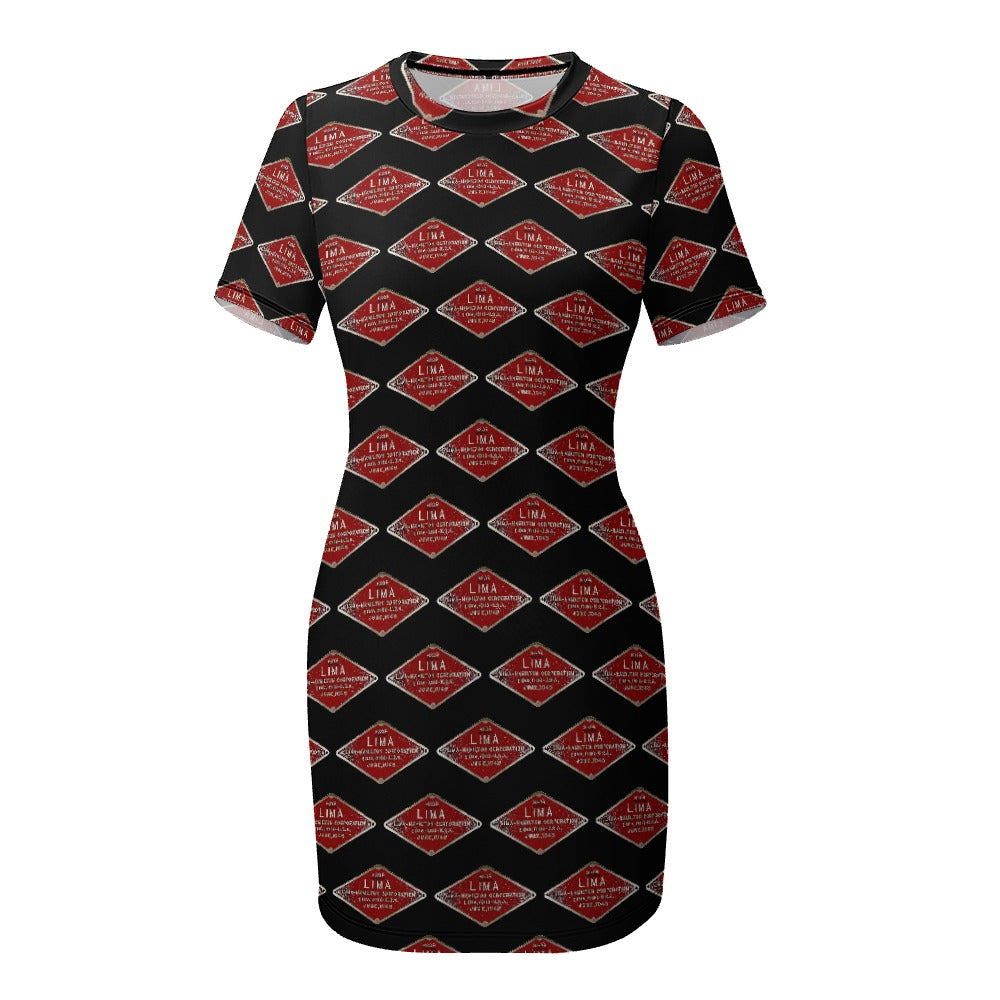 C&O 614 Builder's Plate Women's Short-Sleeve Crew Neck Dress