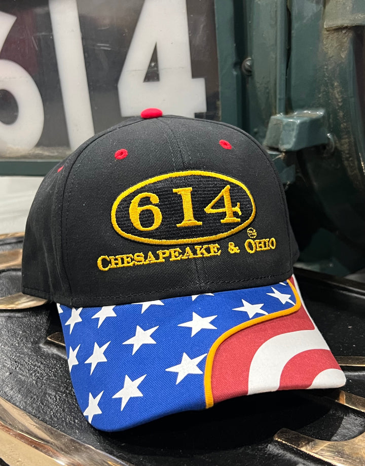 614 Embroidered USA Flag Hat