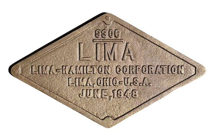 C&O 614 Builder's Plate Replica — Solid Bronze Casting