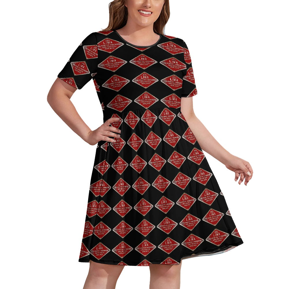 C&O 614 Builder's Plate Women's Plus-Size Short-Sleeve Dress