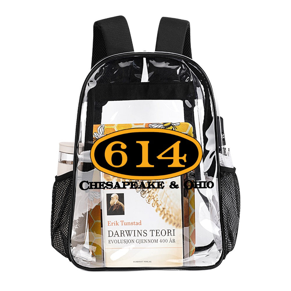 C&O 614 Number Plate Logo Transparent Bag, 17 Inch