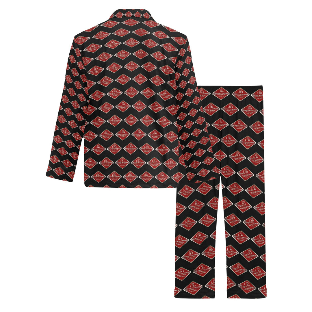C&O 614 Builder's Plate Men's V-Neck Long Pajama Set