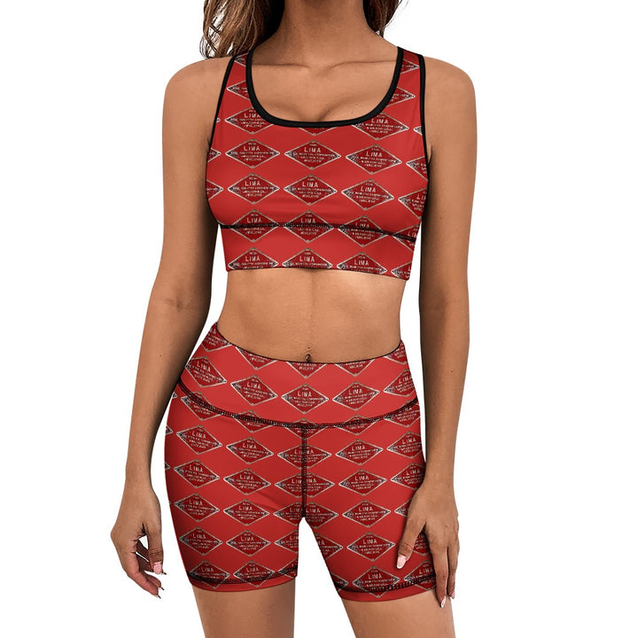 C&O 614 Builder's Plate Women's Yoga Top & Shorts Set